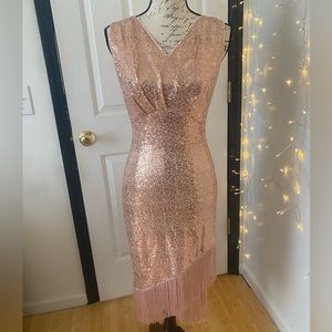 Gold sequin dress